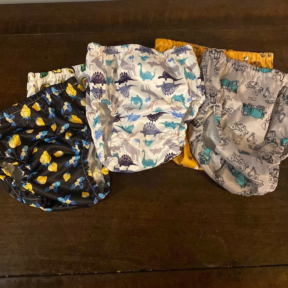 Lot of 5 Diaper covers/ swim diaper/ plastic pants for potty training. 4T